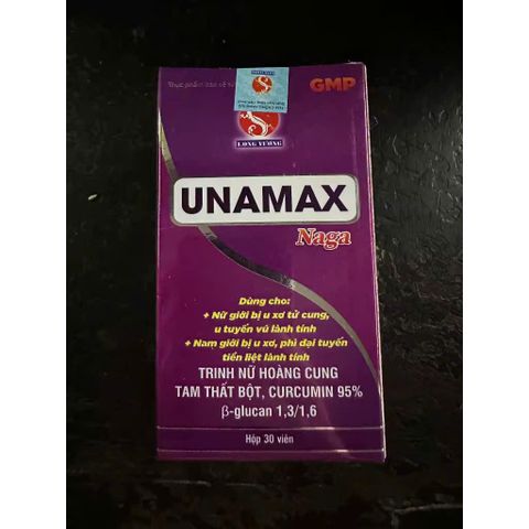 Unamax Naga Vesta Pharma - Thực Phẩm Chức Năng Hỗ Trợ Chống Oxy Hóa Và Điều Hòa Khí Huyết Hiệu Quả, Giảm Kích Thước Khối U Lành Tính