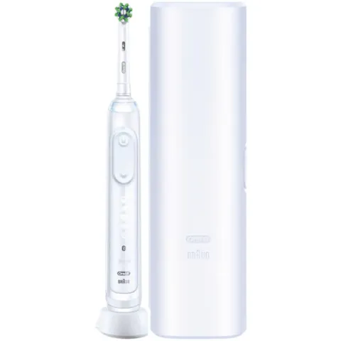 Bàn Chải Đánh Răng Điện Oral-B GENIUS X White - Công Nghệ AI, 6 Chế Độ, Hộp Đựng Du Lịch Sành Điệu, Bảo Vệ Nướu