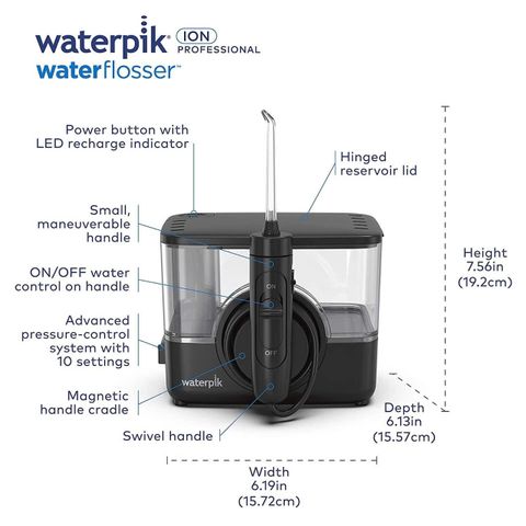 Máy Tăm Nước Không Dây Waterpik WF-12 - Công Nghệ ION Sạch Sâu, Tiện Lợi, 6 Đầu Tăm, Pin Sạc Lên Đến 4 Tuần