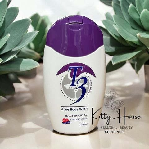 Sữa Tắm T3 Acne Body Wash 200ml - Giảm Mụn, Chiết Xuất Dầu Tràm, Da Mềm Mại, Chính Hãng, Chăm Sóc Cơ Thể Tự Nhiên