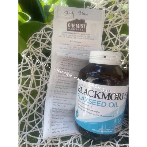 Viên Uống Tinh Dầu Hạt Lanh Blackmores Flaxseed Oil 1000mg - Hỗ Trợ Sức Khỏe Tim Mạch, Làm Đẹp Da, 100 Viên