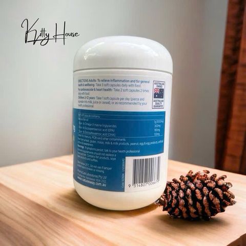 Viên uống Dầu Cá Không Mùi Nature's Way 1000mg - Hỗ Trợ Tim Mạch và Khớp Khoẻ Mạnh - 200 Viên, Xuất Xứ Úc