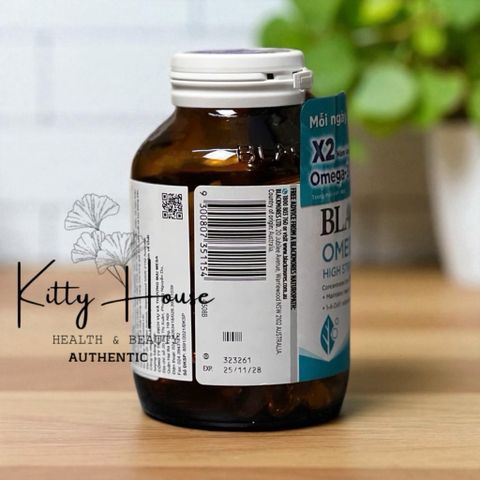 Viên uống Blackmores Omega Double High Strength Fish Oil 90 viên - Bổ sung Omega-3 hỗ trợ sức khỏe tim mạch, da, mắt, não nhập khẩu chính ngạch