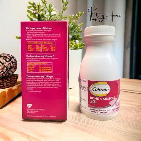 Viên uống bổ sung Canxi&D3 Caltrate Bone & Muscle 50+ - Hỗ trợ xương khớp, ngăn ngừa loãng xương, bổ sung vitamin D3 - Hộp 100 viên chính hãng