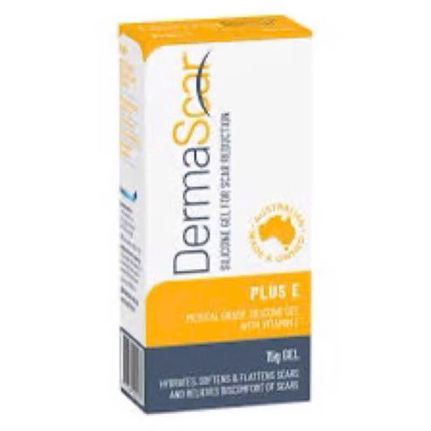 Gel Bôi Sẹo DermaScar Silicone Plus E 15g - Gel Chăm Sóc Da Mịn Màng với Vitamin E 10% cho Vết Sẹo Lồi Hồi Phục Hiệu Quả