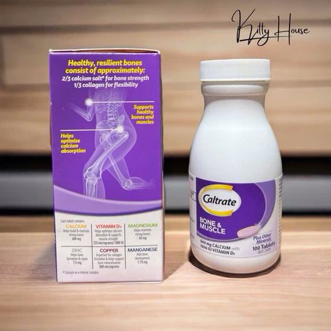 Viên uống bổ sung Canxi & D3 Caltrate Bone & Muscle 100 viên - Hỗ trợ xương chắc khỏe cho người dưới 50 tuổi