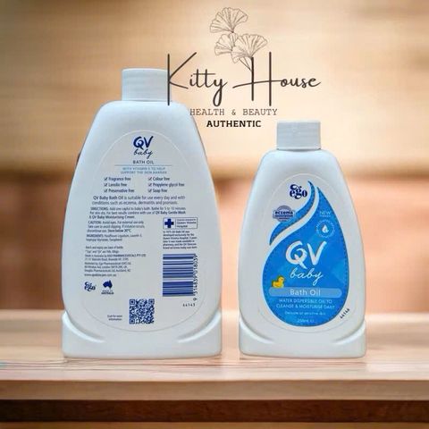 Dầu Tắm QV Baby Bath Oil 250ml & 500ml - Dưỡng ẩm, Làm sạch cho da nhạy cảm, Phù hợp với Chàm, Viêm da, Vảy nến