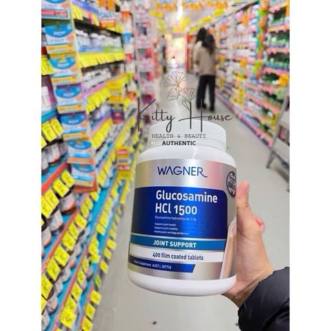 Viên uống bổ khớp Glucosamine HCL 1500 Wagner Úc - Hỗ trợ xương khớp khỏe mạnh, 400 viên giúp cải thiện thoái hóa khớp
