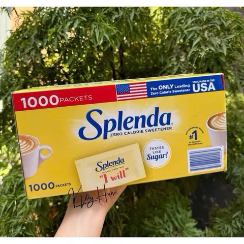 Đường Ăn Kiêng Splenda Mỹ - Tách Lẻ 100 Gói Không Calo, Dùng Cho Người Tiểu Đường, Giảm Cân, Vị Ngọt Giống Đường Kính