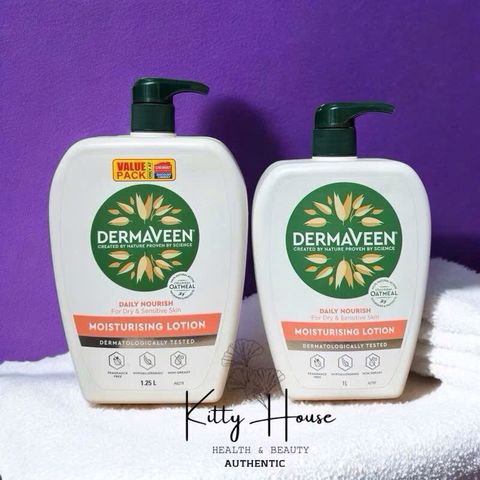 Kem Dưỡng Ẩm Dermaveen Everyday Moisturising Lotion 1L - Dành Cho Da Khô & Nhạy Cảm, Không Hương Liệu, Thích Hợp Gia Đình