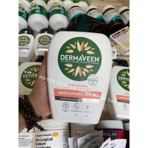 Kem Dưỡng Ẩm Dermaveen Everyday Moisturising Lotion 1L - Dành Cho Da Khô & Nhạy Cảm, Không Hương Liệu, Thích Hợp Gia Đình