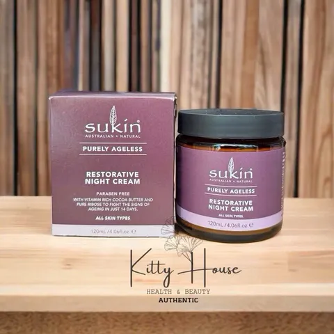 Kem Dưỡng Da Ban Đêm Sukin Purely Ageless - Chống Lão Hóa & Cấp Ẩm Hiệu Quả 120ml cho Da Mịn Màng, Săn Chắc