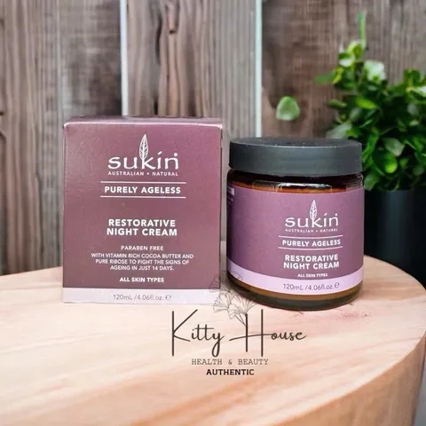 Kem Dưỡng Da Ban Đêm Sukin Purely Ageless - Chống Lão Hóa & Cấp Ẩm Hiệu Quả 120ml cho Da Mịn Màng, Săn Chắc