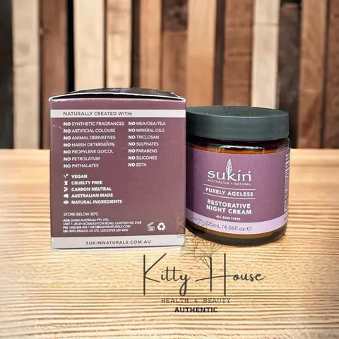 Kem Dưỡng Da Ban Đêm Sukin Purely Ageless - Chống Lão Hóa & Cấp Ẩm Hiệu Quả 120ml cho Da Mịn Màng, Săn Chắc