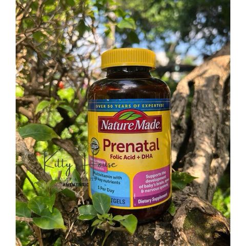 Viên Uống Bổ Bầu Nature Made Prenatal Multi + DHA 150V - Vitamin Dinh Dưỡng Cho Mẹ Mang Thai và Cho Con Bú
