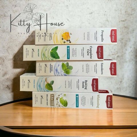 Kem đánh răng thảo dược thuần chay Red Seal 100g - Trắng răng, thơm miệng, bảo vệ lợi, chiết xuất tự nhiên từ dầu hồi, hương thảo, keo ong