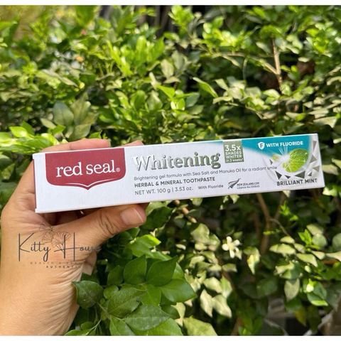 Kem đánh răng thảo dược thuần chay Red Seal 100g - Trắng răng, thơm miệng, bảo vệ lợi, chiết xuất tự nhiên từ dầu hồi, hương thảo, keo ong
