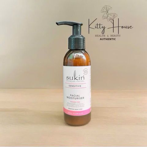 Kem Dưỡng Ẩm Sukin Sensitive 125ml - Dưỡng Da Mềm Mịn, Chống Lão Hóa, Vitamin E & Tinh Dầu Thiên Nhiên