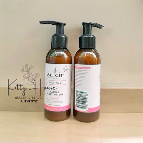 Kem Dưỡng Ẩm Sukin Sensitive 125ml - Dưỡng Da Mềm Mịn, Chống Lão Hóa, Vitamin E & Tinh Dầu Thiên Nhiên