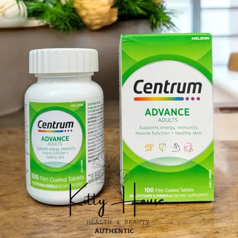 Viên uống bổ sung vitamin Centrum Advance 100 viên - Hỗ trợ năng lượng, miễn dịch, thị giác, và sức khỏe tim mạch