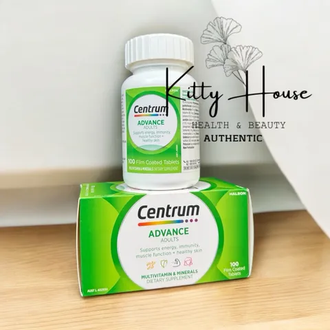 Viên uống bổ sung vitamin Centrum Advance 100 viên - Hỗ trợ năng lượng, miễn dịch, thị giác, và sức khỏe tim mạch