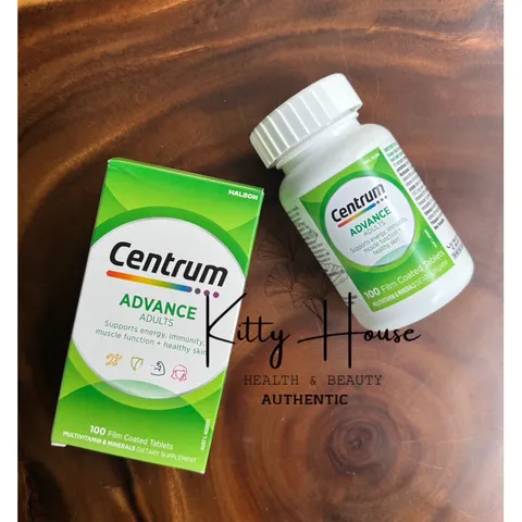 Viên uống bổ sung vitamin Centrum Advance 100 viên - Hỗ trợ năng lượng, miễn dịch, thị giác, và sức khỏe tim mạch