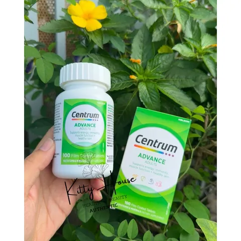 Viên uống bổ sung vitamin Centrum Advance 100 viên - Hỗ trợ năng lượng, miễn dịch, thị giác, và sức khỏe tim mạch