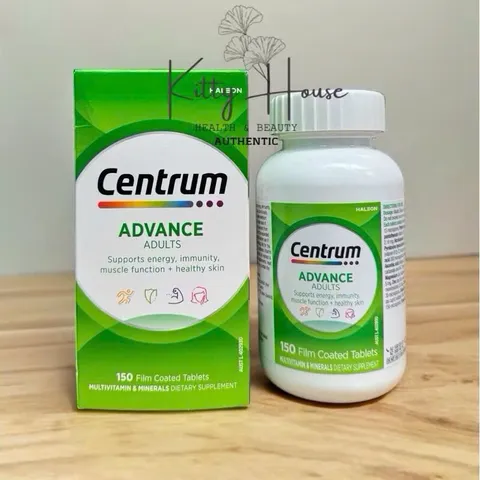 Viên uống bổ sung vitamin Centrum Advance 100 viên - Hỗ trợ năng lượng, miễn dịch, thị giác, và sức khỏe tim mạch