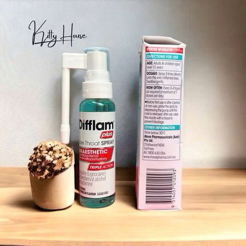 Xịt Họng Difflam Plus 225 Spray Vị Dưa Hấu - Giảm Nhiệt và Dễ Chịu Cho Người Lớn và Trẻ Em Trên 12 Tuổi