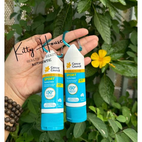 Kem chống nắng Cancer Council SPF 50 Sport Dry Touch & Sweat Resistant chai 50ml