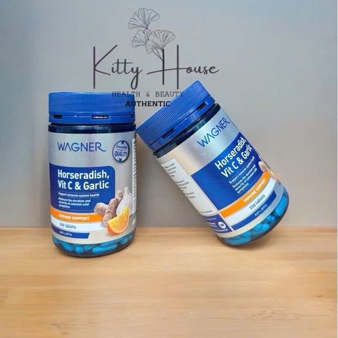 Viên uống tăng miễn dịch Wagner Horseradish Vitamin C & Garlic lọ 200V