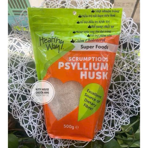 Bột vỏ mã đề Healthy Way Psyllium Husk 500g - Giải pháp tự nhiên hỗ trợ tiêu hóa, nhuận tràng và giảm cân hiệu quả