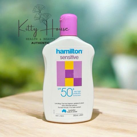 Kem Chống Nắng Hamilton Sensitive SPF 50+ Lotion 265ml - Chống Nắng Cho Da Nhạy Cảm, Không Hương Liệu, Chống Nước 4 Giờ