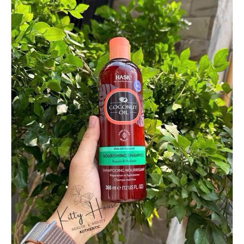 Dầu Gội Dưỡng Ẩm Sâu HASK Monoi Coconut Oil 355ml - Giúp Tóc Khỏe Mềm Mượt, Ngăn Ngừa Khô Xỉn Màu