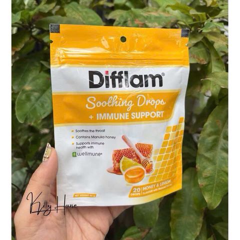 Kẹo ngậm Difflam trị ho - Giảm đau họng với vị bạc hà, chanh và elderberry - Gói 20 và 42 viên, hàng chính hãng Úc