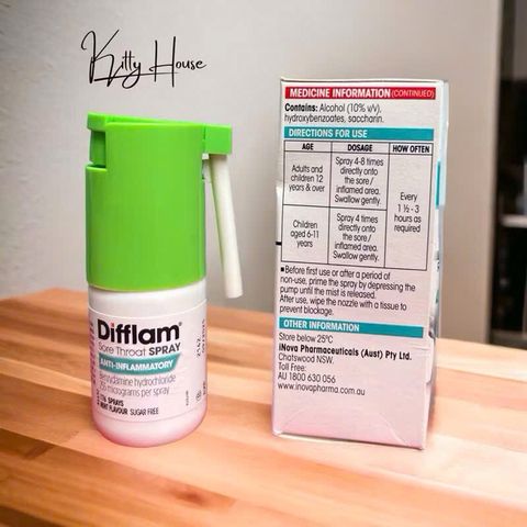 Xịt Họng Difflam 176 Spray Vị Bạc Hà - Giúp Giảm Ngứa Cổ Tặng Bé Từ 6 Tuổi Trở Lên, Thoải Mái, Hiệu Quả