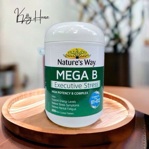 Viên uống giảm căng thẳng Nature’s Way Mega B Executive Stress 200 viên - Hỗ trợ năng lượng, giảm lo âu, cải thiện sức khỏe tổng thể