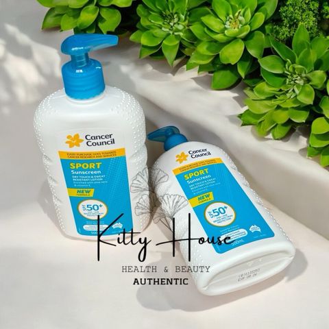 Kem Chống Nắng Cancer Council Sport SPF 50+ - Dry Touch & Sweat Resistant 500ml, Bảo Vệ Da Trong Các Hoạt Động Ngoài Trời
