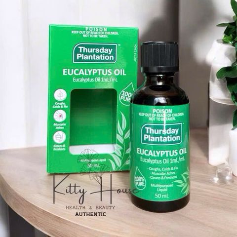 Tinh Dầu Khuynh Diệp Nguyên Chất Thursday Plantation 100ml & 50ml - Giảm Cảm, Kháng Khuẩn, Dành Cho Bé và Mẹ Bầu