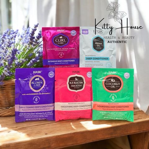 Kem Ủ Tóc Hask Phục Hồi Chuyên Sâu 50ml - Dưỡng Ẩm, Làm Mượt Tóc Khô Hư Tổn, Không Sulfates, Không Parabens