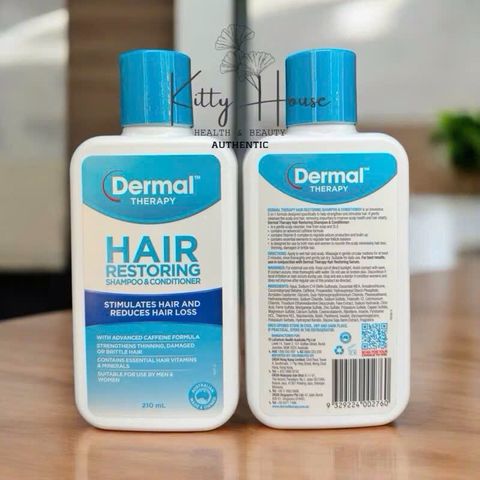 Dầu Gội & Dầu Xả Phục Hồi Dermal Therapy 210ml - Kích Thích Mọc Tóc, Giảm Rụng Tóc, Dưỡng Ẩm Tóc Hư Tổn Cho Nam & Nữ