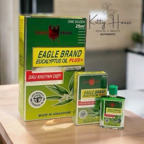 Dầu Khuynh Diệp Chống Muỗi Eagle Brand Eucalyptus Oil Plus 25ml - Giải Pháp Hiệu Quả Ngăn Ngừa Muỗi và Thông Mũi, Phòng Ngừa Bệnh Tật