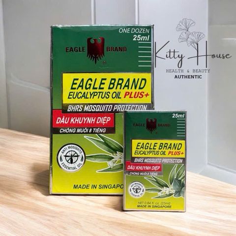Dầu Khuynh Diệp Chống Muỗi Eagle Brand Eucalyptus Oil Plus 25ml - Giải Pháp Hiệu Quả Ngăn Ngừa Muỗi và Thông Mũi, Phòng Ngừa Bệnh Tật