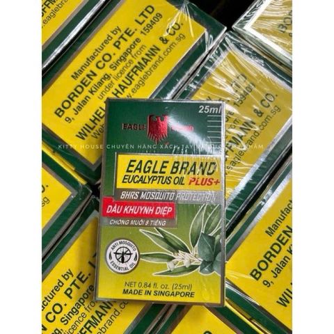Dầu Khuynh Diệp Chống Muỗi Eagle Brand Eucalyptus Oil Plus 25ml - Giải Pháp Hiệu Quả Ngăn Ngừa Muỗi và Thông Mũi, Phòng Ngừa Bệnh Tật