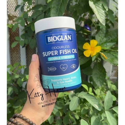 Viên uống Bioglan Super Fish Oil 1000mg không mùi - Hỗ trợ tim mạch và sức khỏe toàn diện - Lọ 200 viên nang Omega-3 chất lượng cao