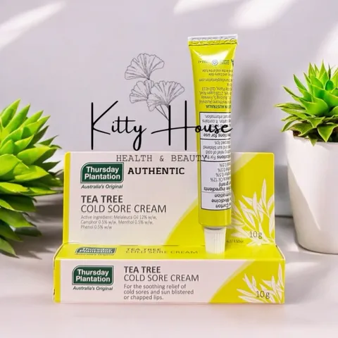 Kem Bôi Giảm Mụn Rộp Thursday Plantation 10g - Kem Chăm Sóc Môi, Làm Dịu Vết Loét, Nứt Nẻ Do Nắng, Chiết Xuất Tràm Trà, Úc