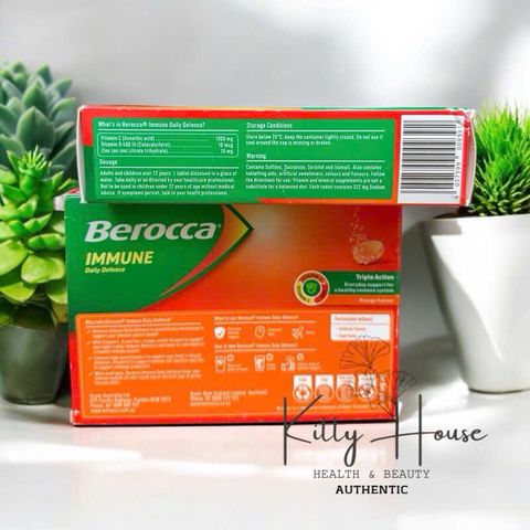 Viên Sủi Bổ Sung Vitamin Berocca Immune Daily Defence - Tăng Cường Khả Năng Miễn Dịch Cùng Vitamin C, D và Kẽm - 15 Viên