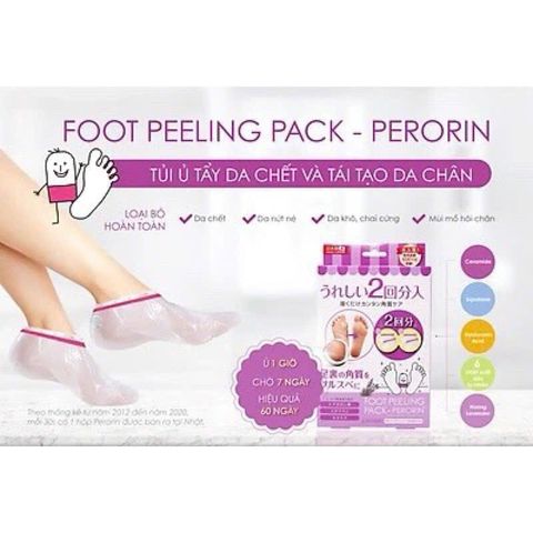 Túi Ủ Tẩy Tế Bào Chết Kiêm Mặt Nạ Chân Cho Da Chân Căng Bóng Mịn Màng PERORIN Nhật Bản (2 Miếng/ Túi)