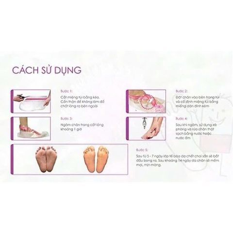 Túi Ủ Tẩy Tế Bào Chết Kiêm Mặt Nạ Chân Cho Da Chân Căng Bóng Mịn Màng PERORIN Nhật Bản (2 Miếng/ Túi)