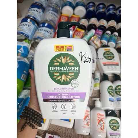 Kem Dưỡng Ẩm Da Dermaveen Extra Gentle 1L - Lotion Giữ Ẩm Sâu Cho Da Khô, Nhạy Cảm, Bột Yến Mạch Tự Nhiên